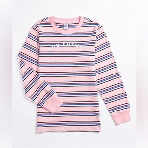 Odd Future Embroidered Logo Stripe Long Sleeve T-Shirt Pink